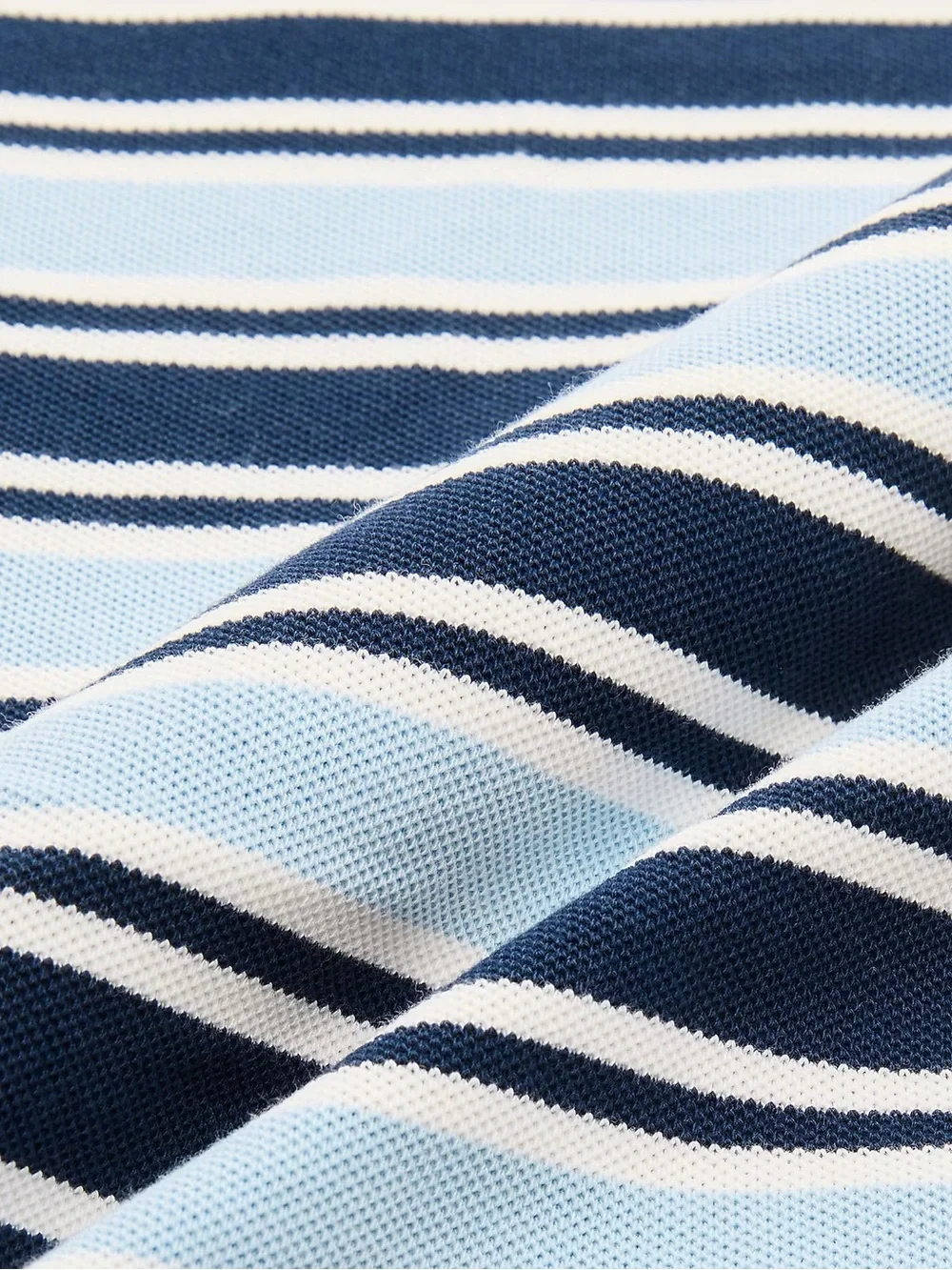 J. CREW Washed piqué T-shirt in stripe in Blue (Multi) Size M NWD $79.50 CT742